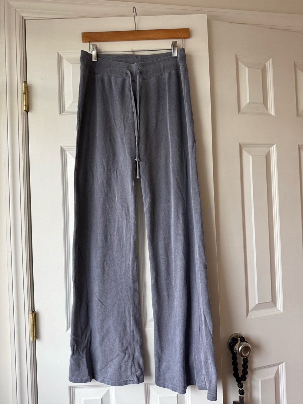 Brandy Melville Blue Gray Wide-Leg Drawstring Lounge Pants